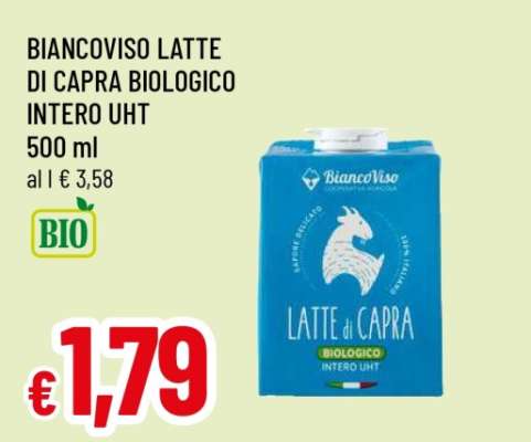BIANCOVISO LATTE DI CAPRA BIOLOGICO INTERO UHT