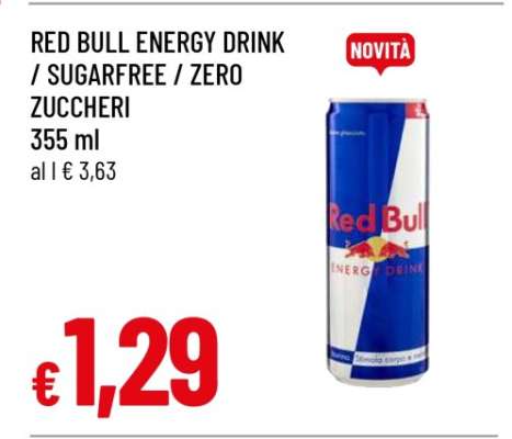RED BULL ENERGY DRINK / SUGARFREE / ZERO ZUCCHERI