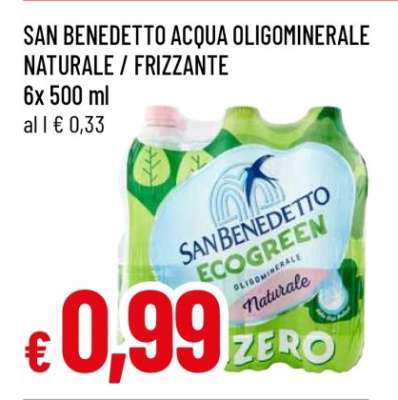 SAN BENEDETTO ACQUA OLIGOMINERALE NATURALE / FRIZZANTE