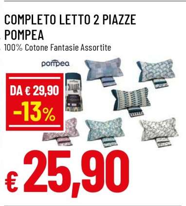 COMPLETO LETTO 2 PIAZZE POMPEA