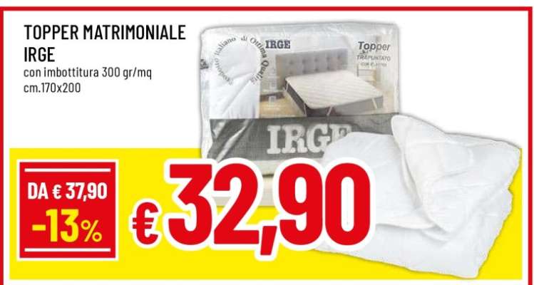 TOPPER MATRIMONIALE IRGE