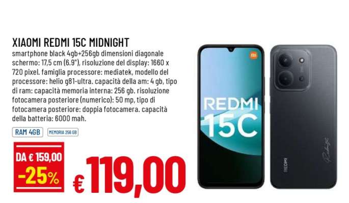 XIAOMI REDMI 15C MIDNIGHT