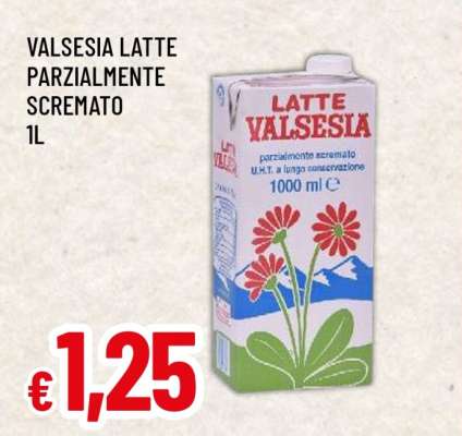 VALSESIA LATTE PARZIALMENTE SCREMATO 1L