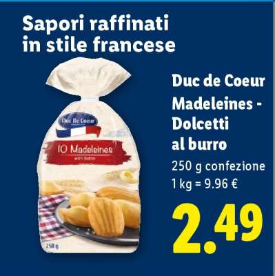 Duc de Coeur Madeleines - Dolcetti al burro