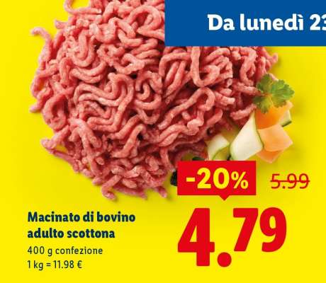 Macinato di bovino adulto scottona