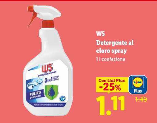 W5 Detergente al cloro spray