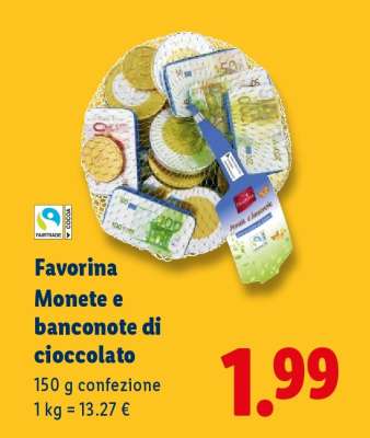 Favorina Monete e banconote di cioccolato