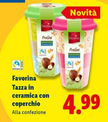 Favorina Tazza in ceramica con coperchio