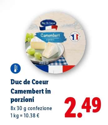 Duc De Coeur Camembert in porzioni