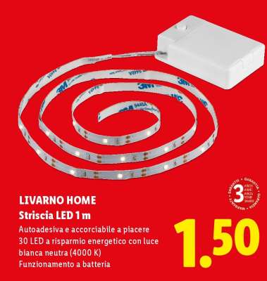 LIVARNO home Striscia LED 1 m