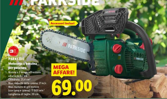 PARKSIDE Motosega a benzina per potatura