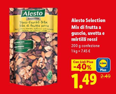 Alesto Selection Mix di frutta a guscio, uvetta e mirtilli rossi