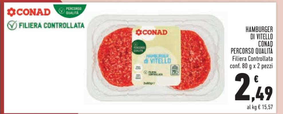HAMBURGER DI VITELLO CONAD PERCORSO QUALITA'