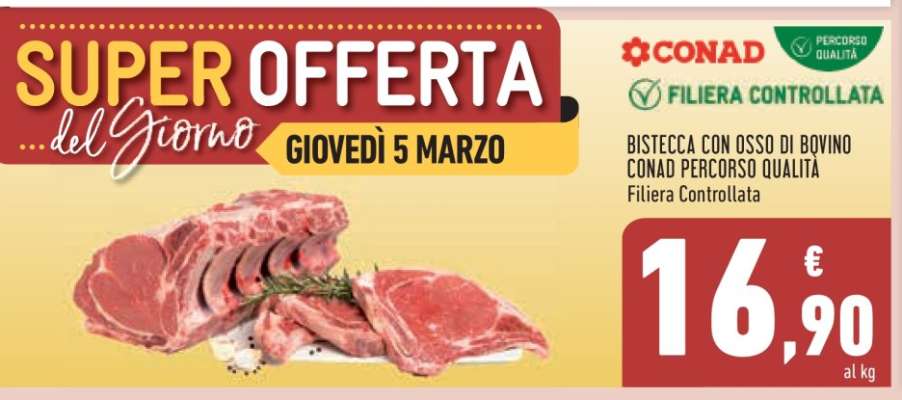 BISTECCA CON OSSO DI BOVINO CONAD PERCORSO QUALITÀ