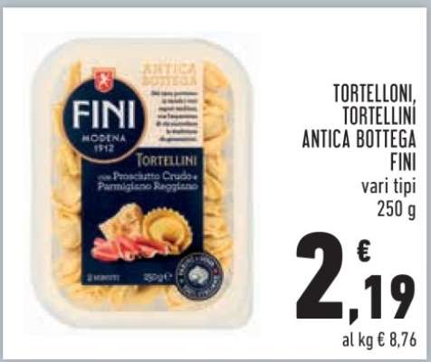 TORTELLONI, TORTELLINI ANTICA BOTTEGA FINI