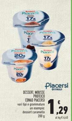 Dessert, Mousse Proteico Conad Piacersi