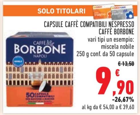 Capsule Caffè Compatibili Nespresso Caffè Borbone