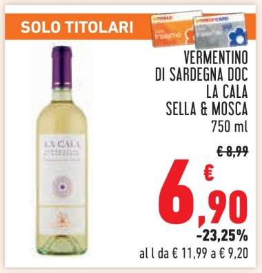 VERMENTINO DI SARDEGNA DOC LA CALA SELLA & MOSCA 750 ml