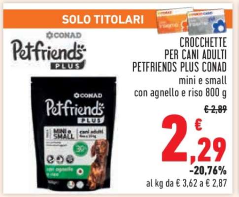Crocchette per cani adulti Petfriends Plus Conad