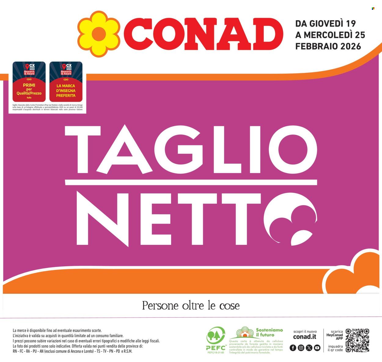 Volantino Conad - 19/2/2026 - 25/2/2026. Pagina 1