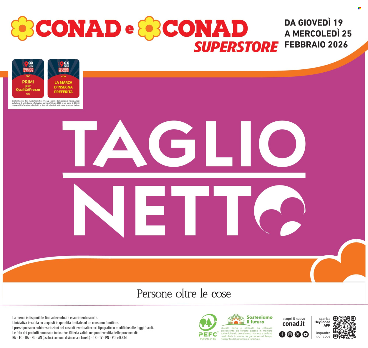 Volantino Conad Superstore - 19/2/2026 - 25/2/2026. Pagina 1