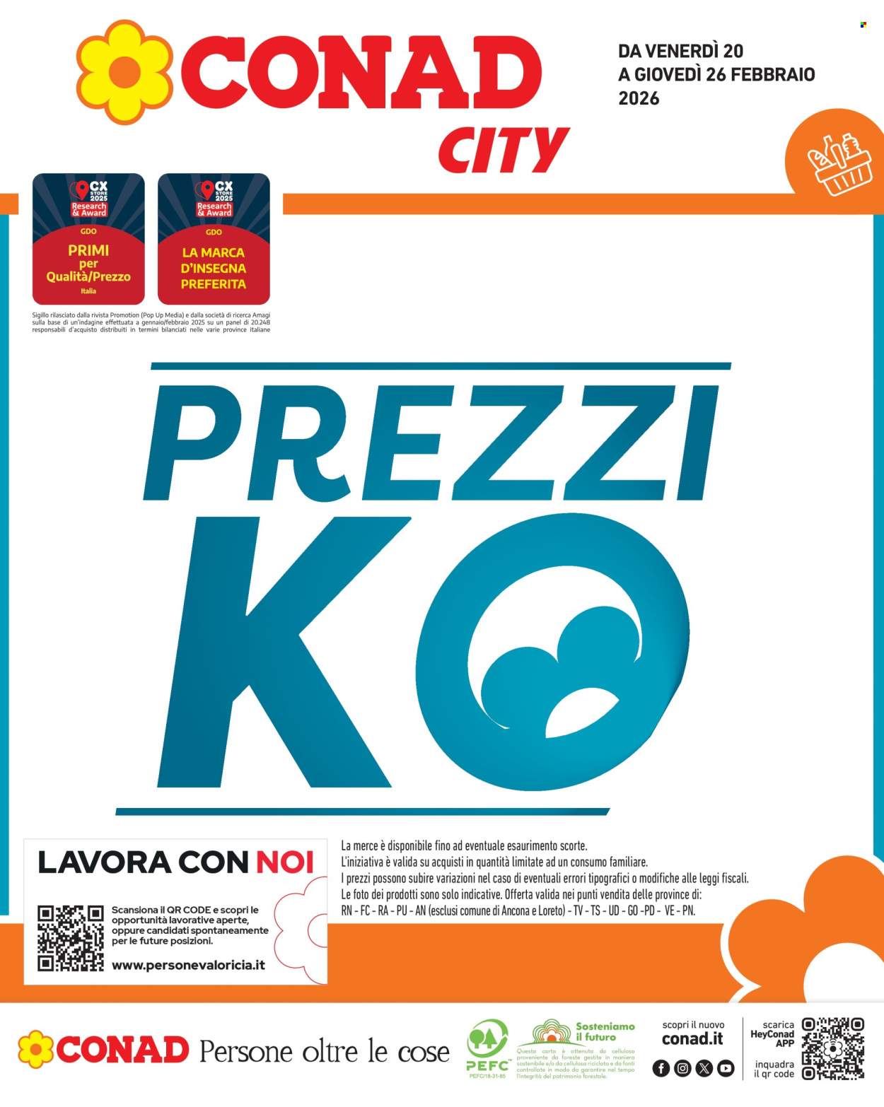 Volantino Conad City - 20/2/2026 - 26/2/2026. Pagina 1
