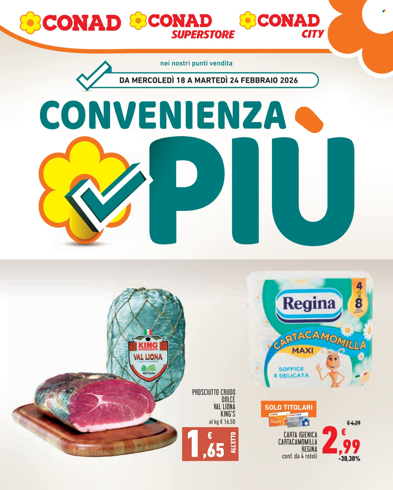 Volantino Conad - 18/2/2026 - 24/2/2026. Pagina 1