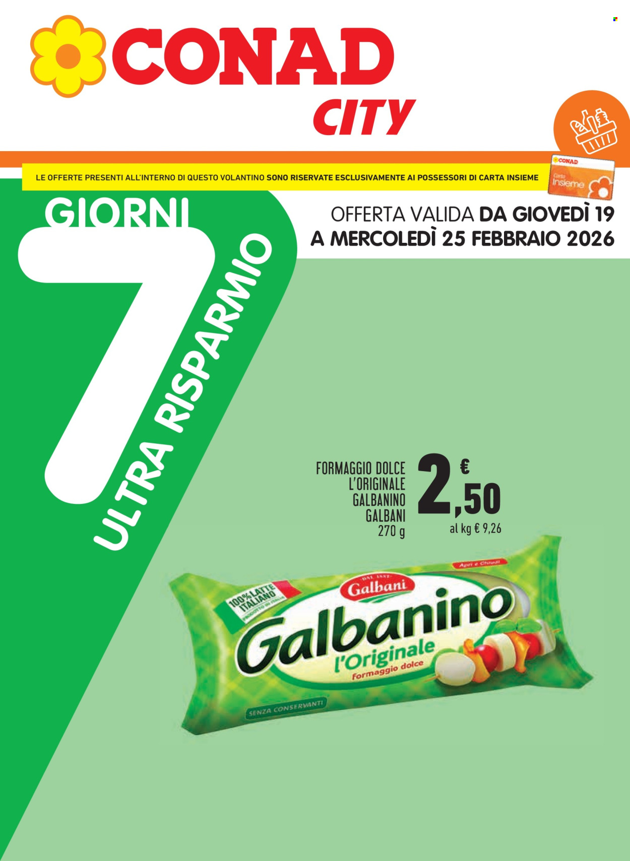 Volantino Conad City - 19/2/2026 - 25/2/2026. Pagina 1