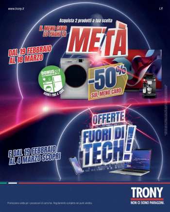 Volantino Trony - 19/2/2026 - 18/3/2026.