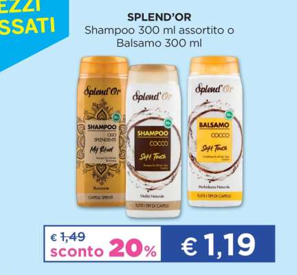 SPLEND'OR Shampoo 300 ml assortito o Balsamo 300 ml