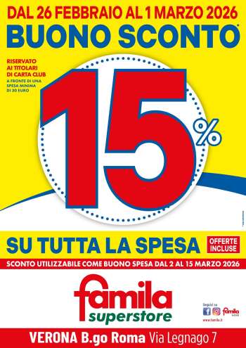 Volantino Famila - 26/2/2026 - 1/3/2026.