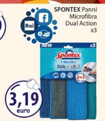 SPONTEX Panni Microfibra Dual Action x3