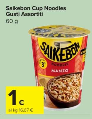 Saikebon Cup Noodles Gusti Assortiti