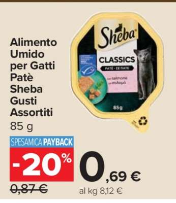 Alimento Umido per Gatti Patè Sheba Gusti Assortiti