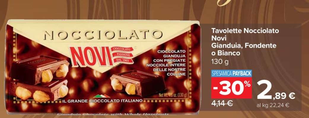 Tavolette Nocciolato Novi