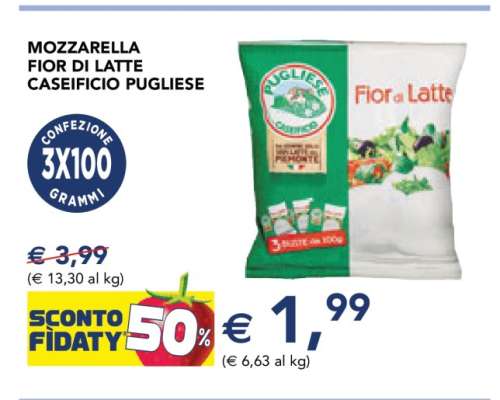 MOZZARELLA FIOR DI LATTE CASEIFICIO PUGLIESE