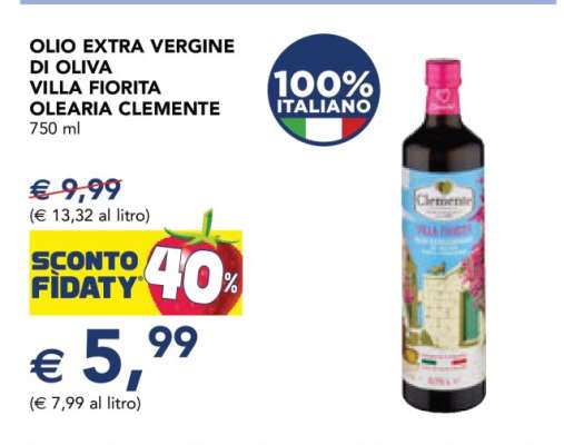 OLIO EXTRA VERGINE DI OLIVA VILLA FIORITA OLEARIA CLEMENTE