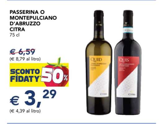 Passerina o Montepulciano d'Abruzzo Citra