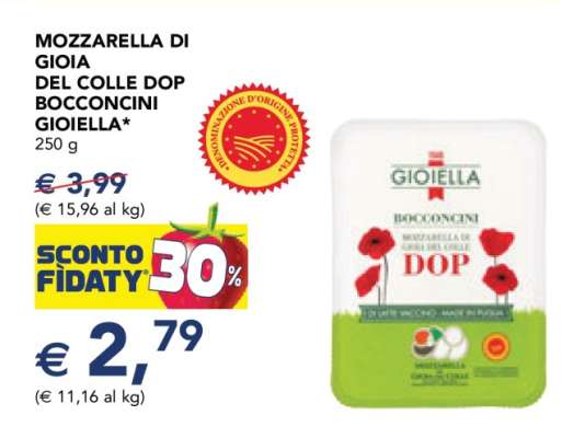 MOZZARELLA DI GIOIA DEL COLLE DOP BOCCONCINI GIOIELLA