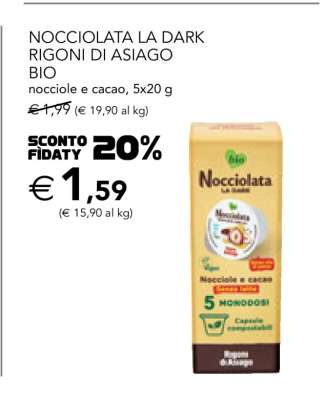 NOCCIOLATA LA DARK RIGONI DI ASIAGO BIO