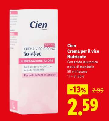 Cien Crema per il viso Nutriente