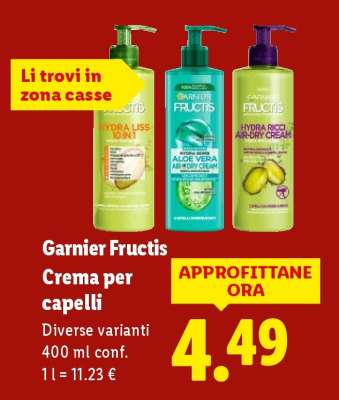 Garnier Fructis Crema per capelli