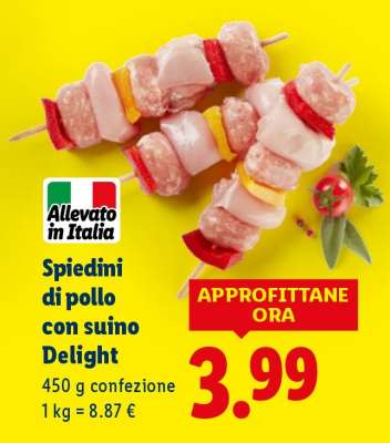 Spiedini di pollo con suino “Delight”