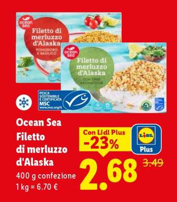 Ocean Sea Filetto di merluzzo d'Alaska