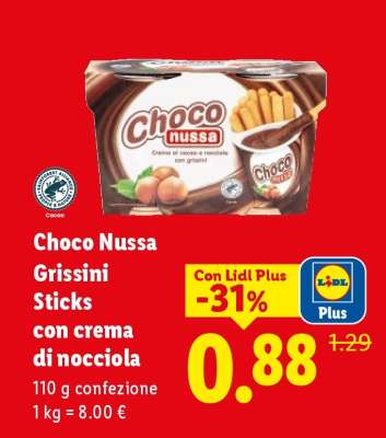 Choco Nussa Grissini Sticks con crema di nocciola