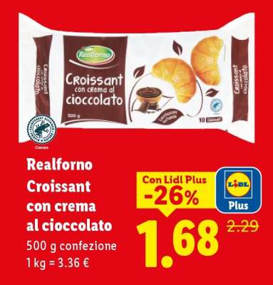 Realforno Croissant con crema al cioccolato