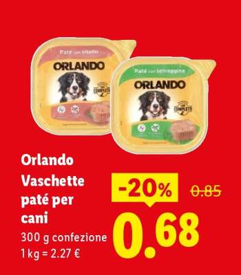 Orlando Vaschette paté per cani