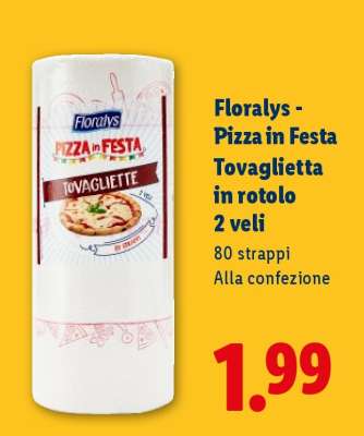 Florays - Pizza in Festa Tovaglietta in rotolo 2 veli