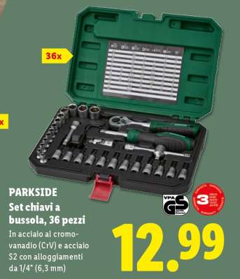 PARKSIDE Set chiavi a bussola, 36 pezzi