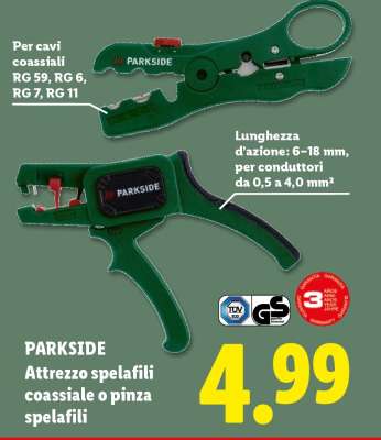 PARKSIDE Attrezzo spelafili coassiale o pinza spelafili